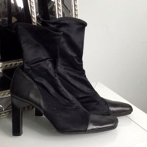 BCBG Black Heeled Boots stretch top